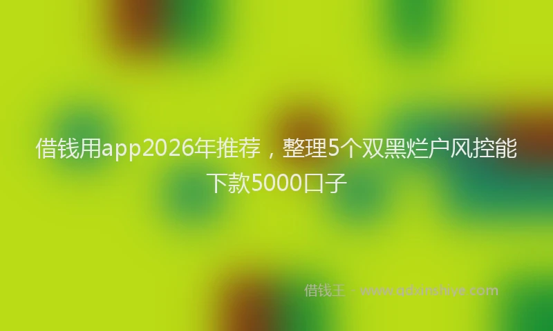 借钱用app2026年推荐，整理5个双黑烂户风控能下款5000口子