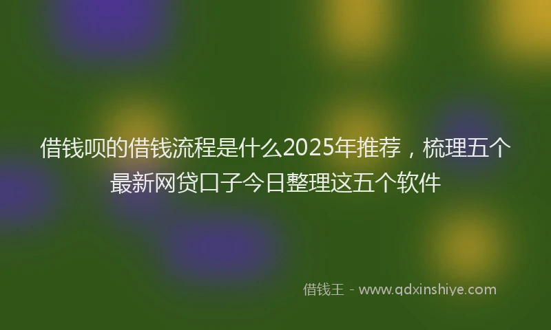 借钱呗的借钱流程是什么2025年推荐，梳理五个最新网贷口子今日整理这五个软件