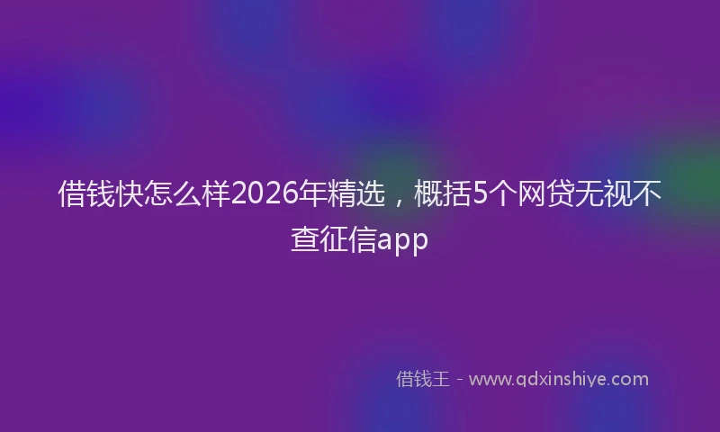 借钱快怎么样2026年精选，概括5个网贷无视不查征信app