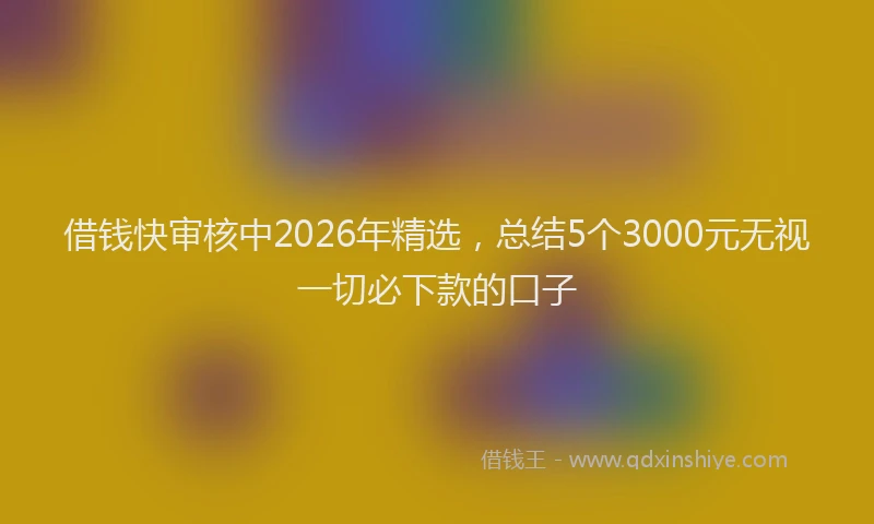 借钱快审核中2026年精选，总结5个3000元无视一切必下款的口子