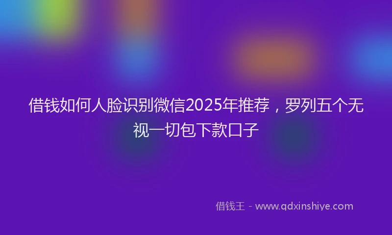 借钱如何人脸识别微信2025年推荐,罗列五个无视一切包下款口子