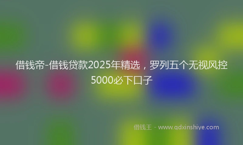 借钱帝-借钱贷款2025年精选，罗列五个无视风控5000必下口子