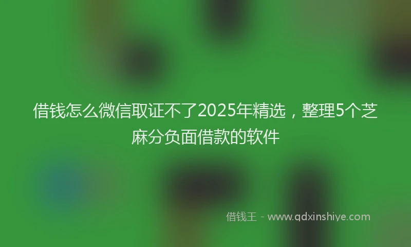 借钱怎么微信取证不了2025年精选，整理5个芝麻分负面借款的软件