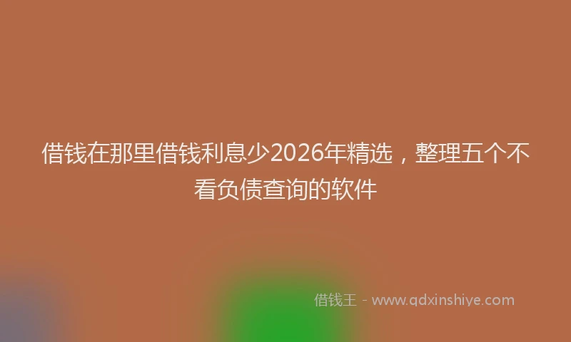 借钱在那里借钱利息少2026年精选，整理五个不看负债查询的软件