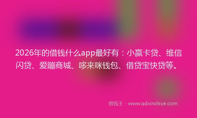2026年的借钱什么app最好有：小赢卡贷、维信闪贷、爱蹦商城、哆来咪钱包、借贷宝快贷等。