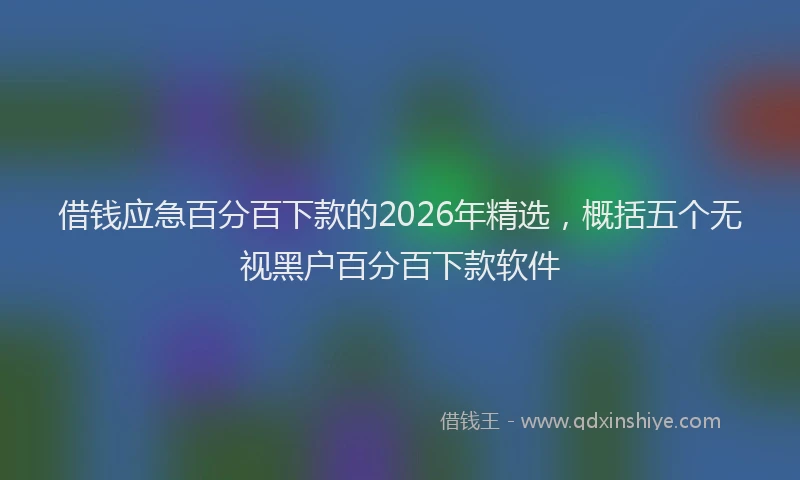 借钱应急百分百下款的2026年精选，概括五个无视黑户百分百下款软件