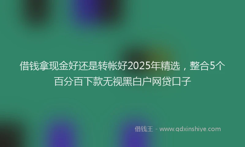 借钱拿现金好还是转帐好2025年精选，整合5个百分百下款无视黑白户网贷口子
