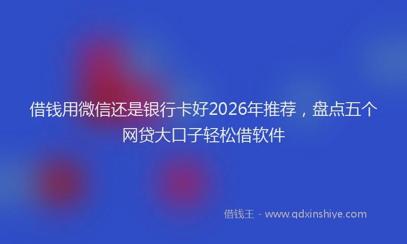 借钱用微信还是银行卡好2026年推荐，盘点五个网贷大口子轻松借软件