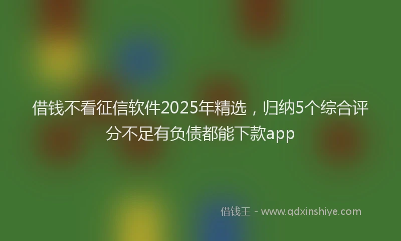 借钱不看征信软件2025年精选，归纳5个综合评分不足有负债都能下款app