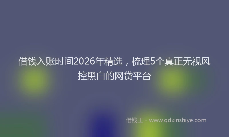 借钱入账时间2026年精选，梳理5个真正无视风控黑白的网贷平台