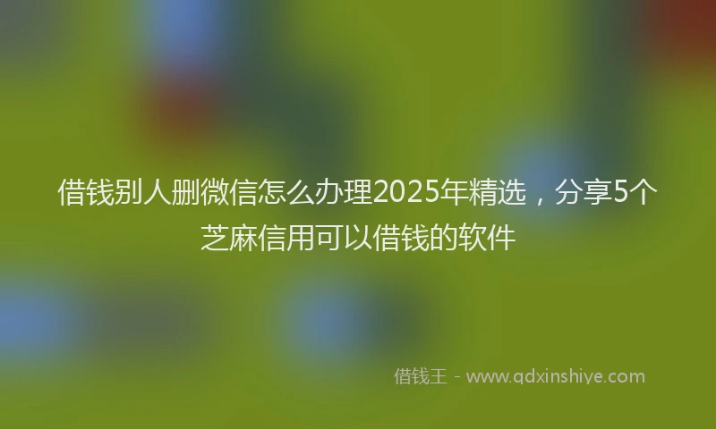 借钱别人删微信怎么办理2025年精选，分享5个芝麻信用可以借钱的软件