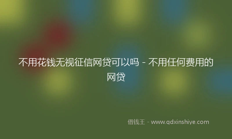 不用花钱无视征信网贷可以吗 - 不用任何费用的网贷
