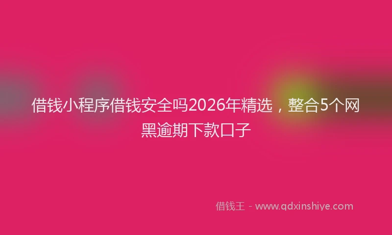 借钱小程序借钱安全吗2026年精选，整合5个网黑逾期下款口子