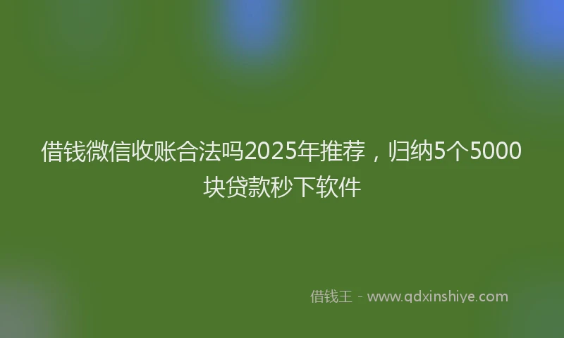 借钱微信收账合法吗2025年推荐，归纳5个5000块贷款秒下软件