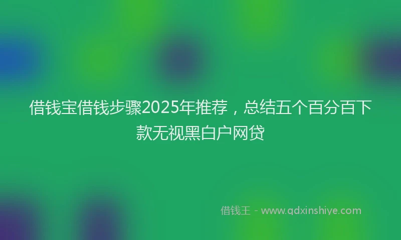 借钱宝借钱步骤2025年推荐，总结五个百分百下款无视黑白户网贷