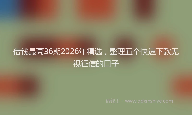 借钱最高36期2026年精选，整理五个快速下款无视征信的口子