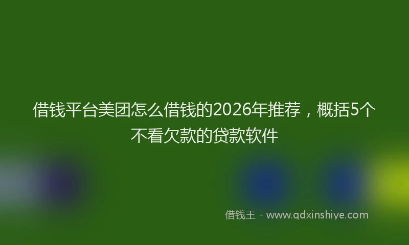 借钱平台美团怎么借钱的2026年推荐，概括5个不看欠款的贷款软件