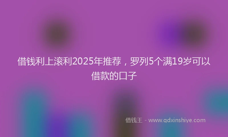 借钱利上滚利2025年推荐，罗列5个满19岁可以借款的口子