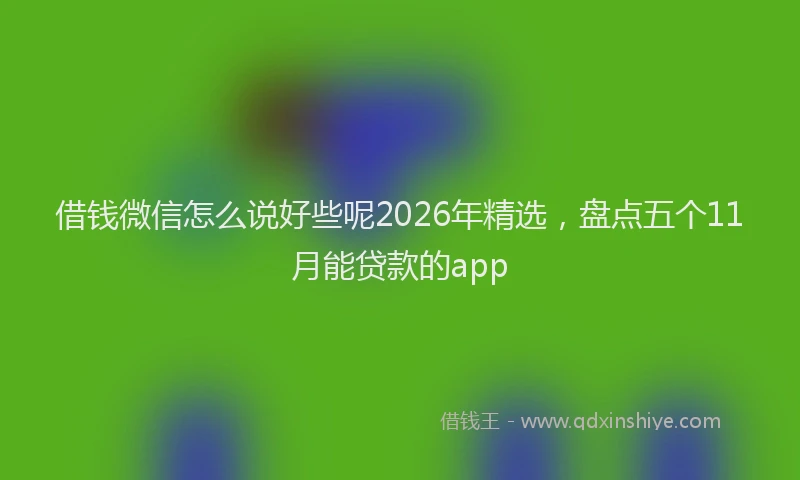 借钱微信怎么说好些呢2026年精选，盘点五个11月能贷款的app