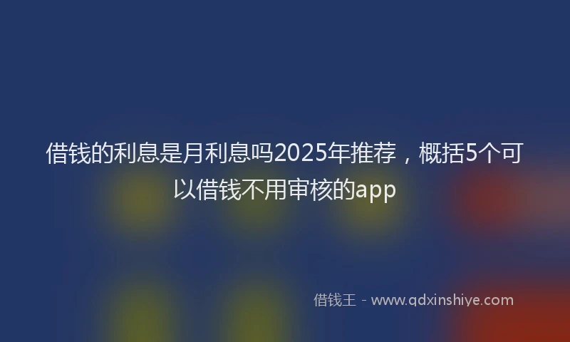 借钱的利息是月利息吗2025年推荐，概括5个可以借钱不用审核的app
