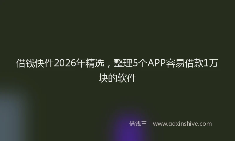 借钱快件2026年精选，整理5个APP容易借款1万块的软件