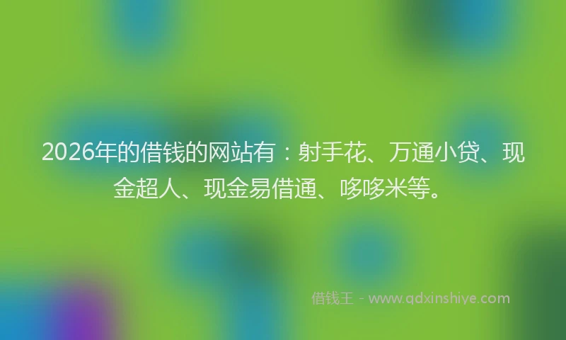 2026年的借钱的网站有：射手花、万通小贷、现金超人、现金易借通、哆哆米等。