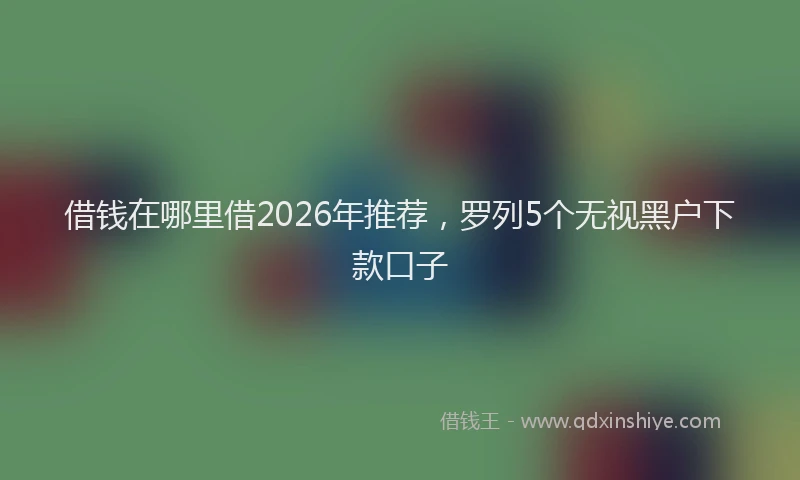 借钱在哪里借2026年推荐，罗列5个无视黑户下款口子