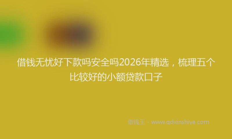 借钱无忧好下款吗安全吗2026年精选，梳理五个比较好的小额贷款口子