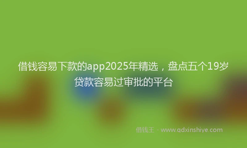 借钱容易下款的app2025年精选，盘点五个19岁贷款容易过审批的平台