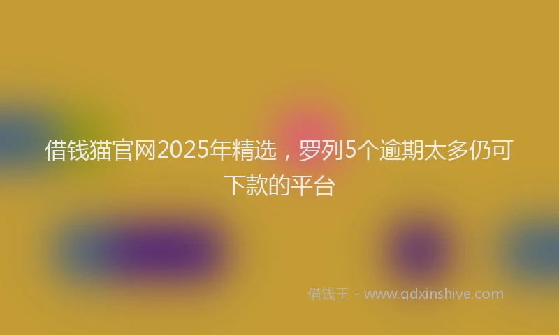 借钱猫官网2025年精选，罗列5个逾期太多仍可下款的平台