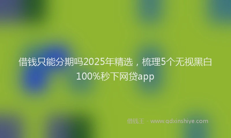 借钱只能分期吗2025年精选，梳理5个无视黑白100%秒下网贷app