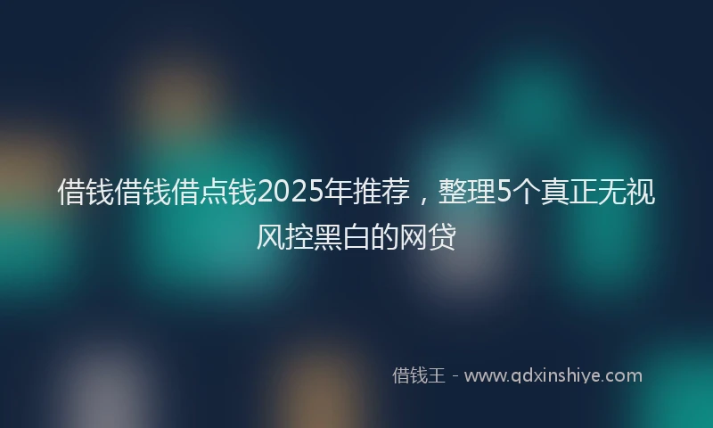 借钱借钱借点钱2025年推荐，整理5个真正无视风控黑白的网贷