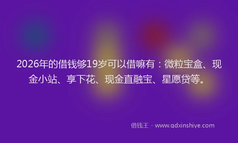2026年的借钱够19岁可以借嘛有：微粒宝盒、现金小站、享下花、现金直融宝、星愿贷等。