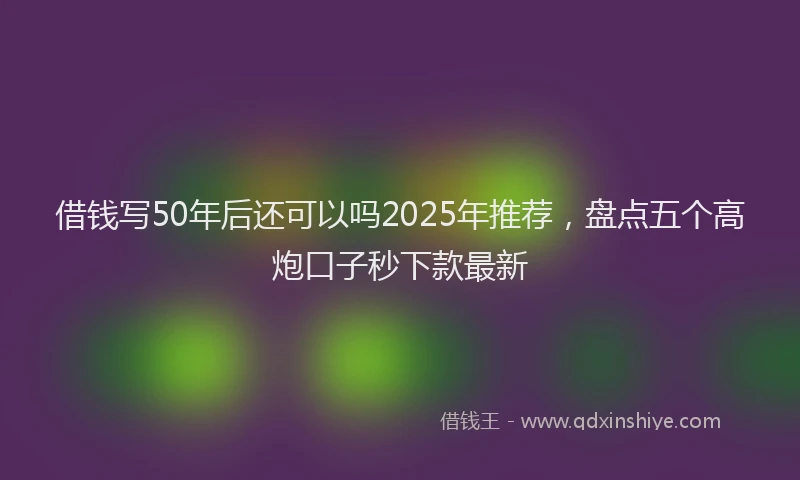 借钱写50年后还可以吗2025年推荐，盘点五个高炮口子秒下款最新