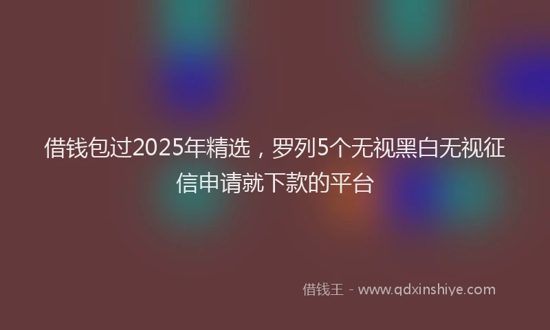 借钱包过2025年精选，罗列5个无视黑白无视征信申请就下款的平台