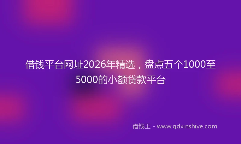借钱平台网址2026年精选,盘点五个1000至5000的小额贷款平台