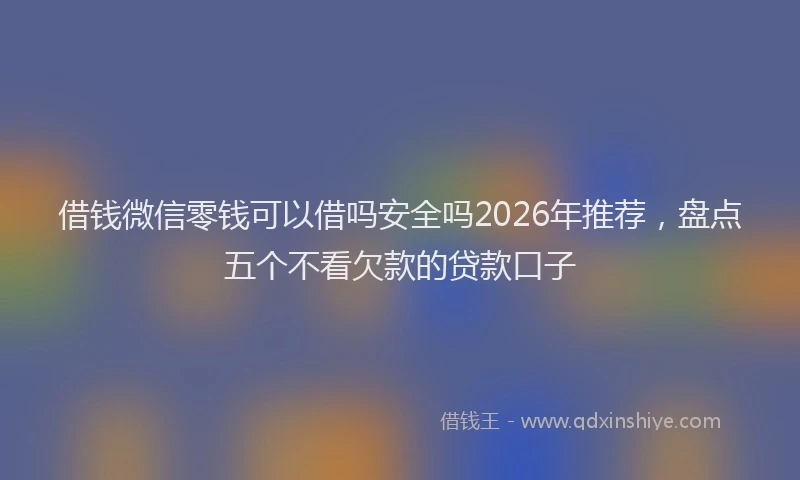借钱微信零钱可以借吗安全吗2026年推荐，盘点五个不看欠款的贷款口子