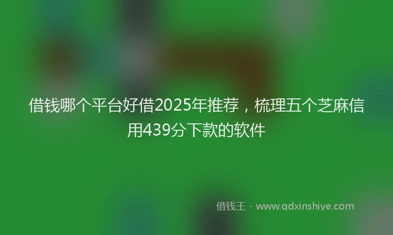 借钱哪个平台好借2025年推荐，梳理五个芝麻信用439分下款的软件