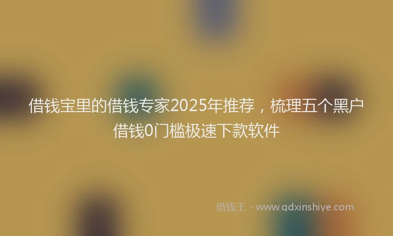 借钱宝里的借钱专家2025年推荐,梳理五个黑户借钱0门槛极速下款软件