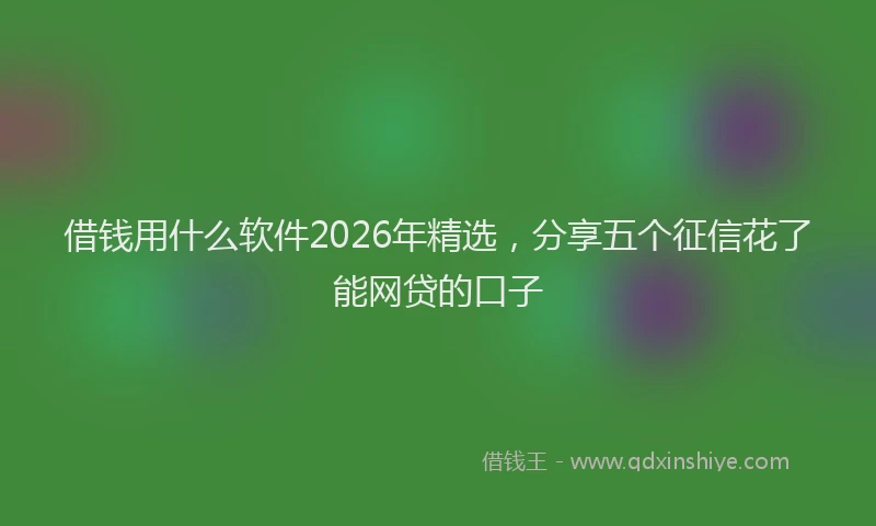 借钱用什么软件2026年精选，分享五个征信花了能网贷的口子