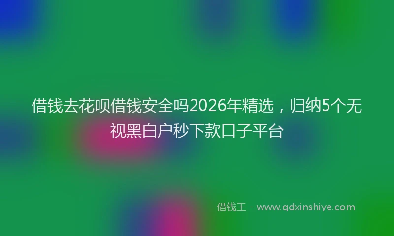 借钱去花呗借钱安全吗2026年精选，归纳5个无视黑白户秒下款口子平台