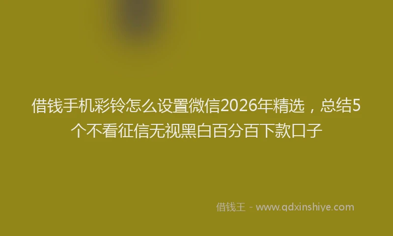 借钱手机彩铃怎么设置微信2026年精选，总结5个不看征信无视黑白百分百下款口子