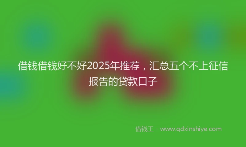 借钱借钱好不好2025年推荐，汇总五个不上征信报告的贷款口子