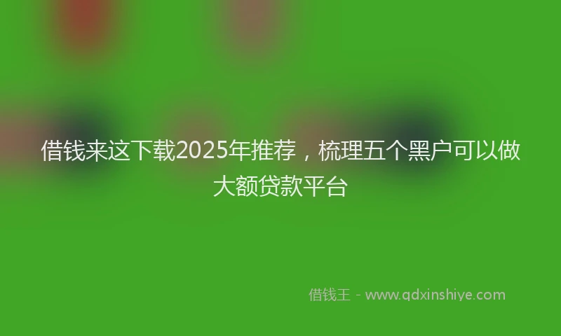 借钱来这下载2025年推荐，梳理五个黑户可以做大额贷款平台