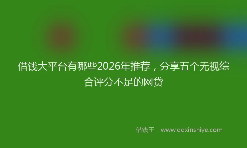 借钱大平台有哪些2026年推荐，分享五个无视综合评分不足的网贷