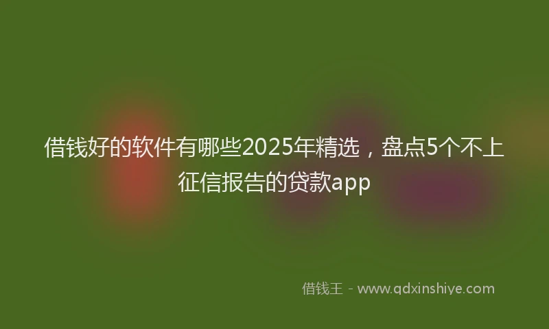 借钱好的软件有哪些2025年精选，盘点5个不上征信报告的贷款app