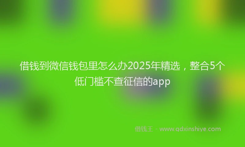 借钱到微信钱包里怎么办2025年精选，整合5个低门槛不查征信的app