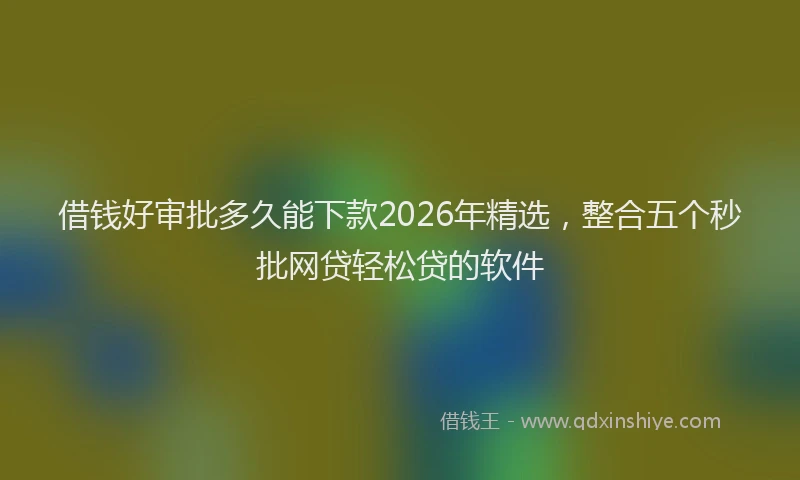 借钱好审批多久能下款2026年精选，整合五个秒批网贷轻松贷的软件