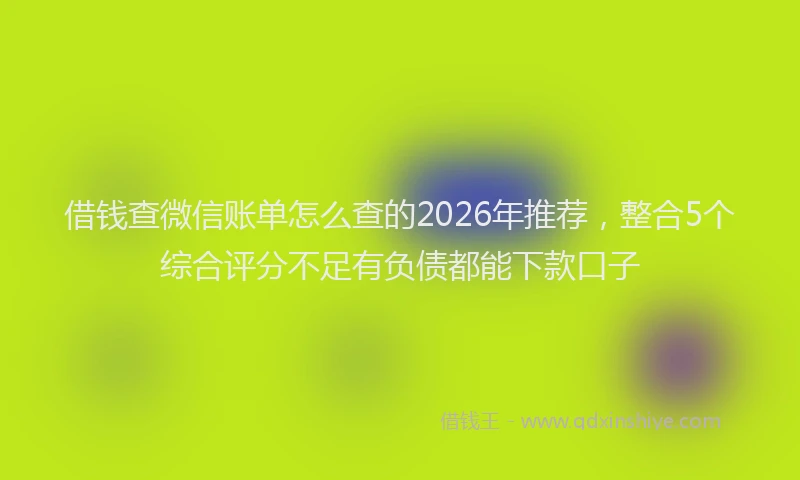 借钱查微信账单怎么查的2026年推荐，整合5个综合评分不足有负债都能下款口子