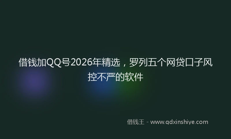 借钱加QQ号2026年精选，罗列五个网贷口子风控不严的软件